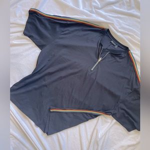 Navy Pride Rainbow Zip Tee Oversized Asos